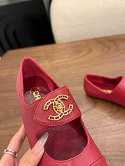 Kitlife Chanel 26B Button Mary Janes Shoes Red - 4