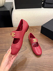 Kitlife Chanel 26B Button Mary Janes Shoes Red - 3