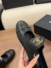 Kitlife Chanel 26B Button Mary Janes Shoes Black - 6