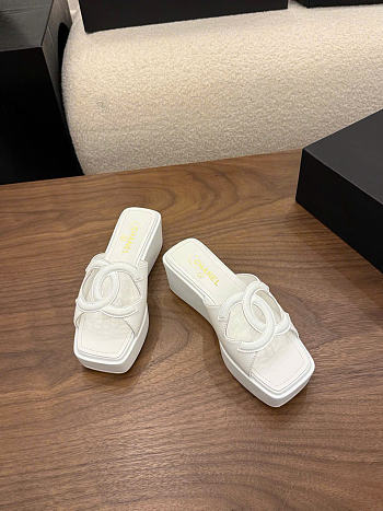 Kitlife Chanel 26SS Heeled Sandals White 50mm