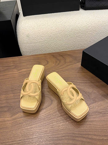 Kitlife Chanel 26SS Heeled Sandals Beige 50mm