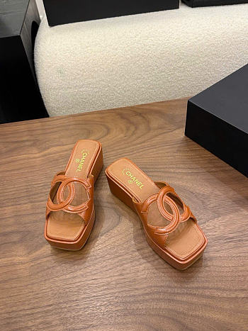 Kitlife Chanel 26SS Heeled Sandals Brown 50mm