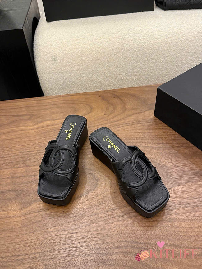 Kitlife Chanel 26SS Heeled Sandals Black 50mm - 1