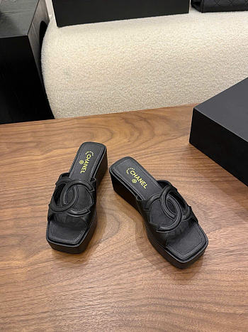 Kitlife Chanel 26SS Heeled Sandals Black 50mm