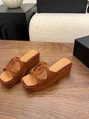 Kitlife Chanel 26SS Heeled Sandals Brown Suede 50mm - 2