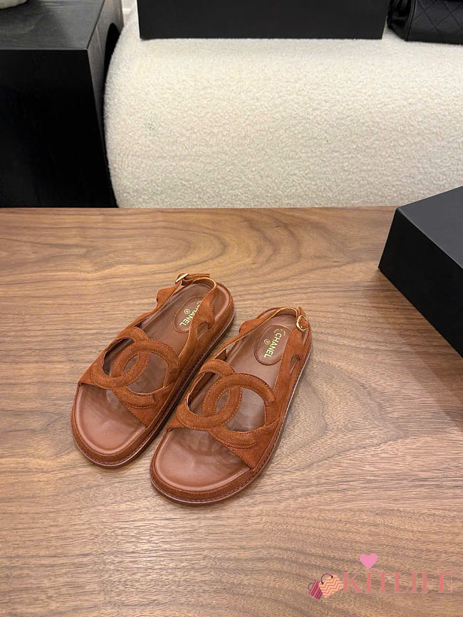 Kitlife Chanel 2026 Sandals Brown Suede  - 1