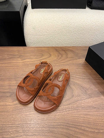 Kitlife Chanel 2026 Sandals Brown Suede 