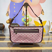 Kitlife Louis Vuitton Monogram Mini Lin Pochette Bag Pink Denim M92331 29x7x15cm - 1