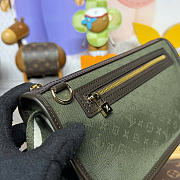 Kitlife Louis Vuitton Monogram Mini Lin Pochette Bag Green Denim M92332 29x7x15cm - 3