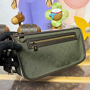 Kitlife Louis Vuitton Monogram Mini Lin Pochette Bag Green Denim M92332 29x7x15cm - 2