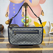 Kitlife Louis Vuitton Monogram Mini Lin Pochette Bag Gray Denim M92334 29x7x15cm - 1