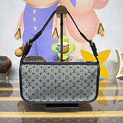 Kitlife Louis Vuitton Monogram Mini Lin Pochette Bag Gray Denim M92334 29x7x15cm - 3