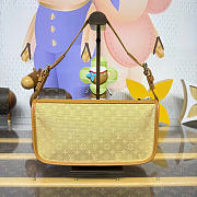 Kitlife Louis Vuitton Monogram Mini Lin Pochette Bag Beige Denim M92333 29x7x15cm - 5