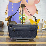 Kitlife Louis Vuitton Monogram Mini Lin Pochette Bag Dark Blue Denim M92331 29x7x15cm - 1