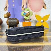 Kitlife Louis Vuitton Monogram Mini Lin Pochette Bag Dark Blue Denim M92331 29x7x15cm - 5