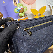Kitlife Louis Vuitton Monogram Mini Lin Pochette Bag Dark Blue Denim M92331 29x7x15cm - 2