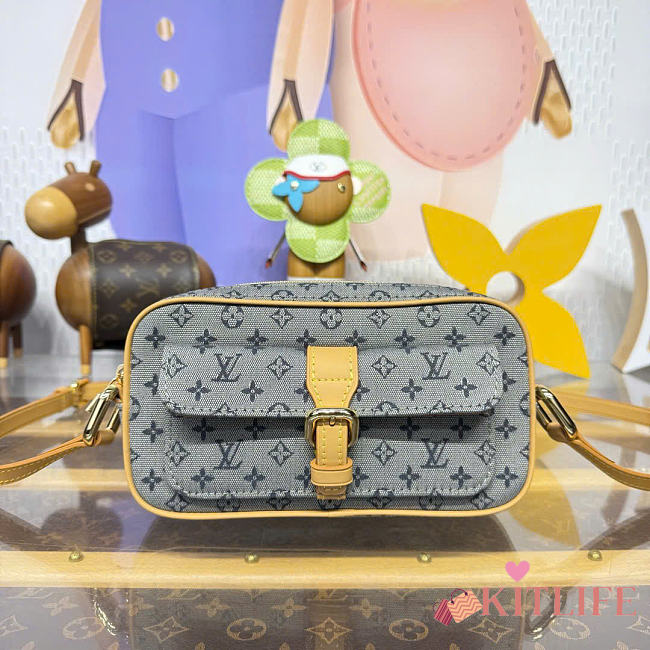 Kitlife Louis Vuitton Juliette Monogram Mini Bag Gray Denim &Yellow Leather M92004 22x5x13cm - 1