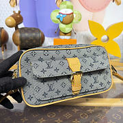 Kitlife Louis Vuitton Juliette Monogram Mini Bag Gray Denim &Yellow Leather M92004 22x5x13cm - 3