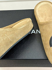 Kitlife Chanel Classic Large Double-C Closed-toe Birkenstock-style Mules Beige Suede - 5