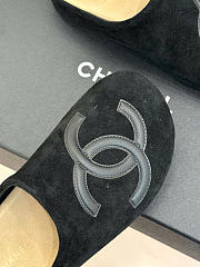 Kitlife Chanel Classic Large Double-C Closed-toe Birkenstock-style Mules Black Suede - 6