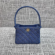 Kitlife Chanel Vintage Gemini Handbag Dark Blue Denim 18x13x7cm  - 1