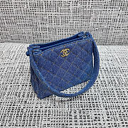 Kitlife Chanel Vintage Gemini Handbag Dark Blue Denim 18x13x7cm  - 6