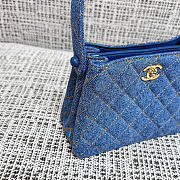 Kitlife Chanel Vintage Gemini Handbag Dark Blue Denim 18x13x7cm  - 4