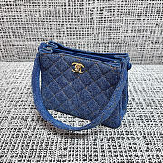 Kitlife Chanel Vintage Gemini Handbag Dark Blue Denim 18x13x7cm  - 3
