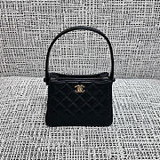 Kitlife Chanel Vintage Gemini Handbag Black Leather 18x13x7cm  - 1
