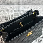 Kitlife Chanel Vintage Gemini Handbag Black Leather 18x13x7cm  - 6