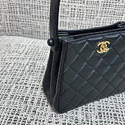 Kitlife Chanel Vintage Gemini Handbag Black Leather 18x13x7cm  - 5