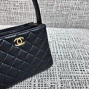 Kitlife Chanel Vintage Gemini Handbag Black Leather 18x13x7cm  - 4