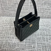 Kitlife Chanel Vintage Gemini Handbag Black Leather 18x13x7cm  - 3