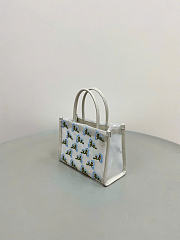 Kitlife Miu Miu Embroidered Mesh Top-handle Bag White 19.5×14×9cm - 3