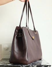Kitlife Chanel Large Shopping Tote Dark Brown Leather 36x46x20cm - 6