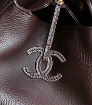 Kitlife Chanel Large Shopping Tote Dark Brown Leather 36x46x20cm - 3