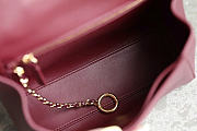 Kitlife Chanel Mini V-Flap Hobo Bag Burgundy 16x22x7.8cm - 4