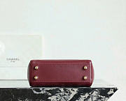 Kitlife Chanel Mini V-Flap Hobo Bag Burgundy 16x22x7.8cm - 6
