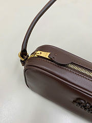 Kitlife Chanel Mini V-Flap Hobo Bag Dark Brown 16x22x7.8cm - 4