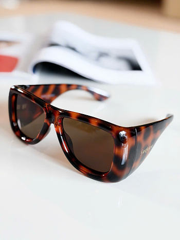 Kitlife Saint Laurent 26S Tortoiseshell Cat-Eye Gradient Square Sunglasses Brown 