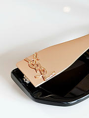 Kitlife Saint Laurent 26S Gold-Lettered French Cat-Eye Sunglasses Black & White - 3