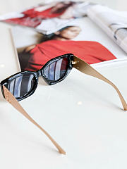 Kitlife Saint Laurent 26S Gold-Lettered French Cat-Eye Sunglasses Black & White - 6