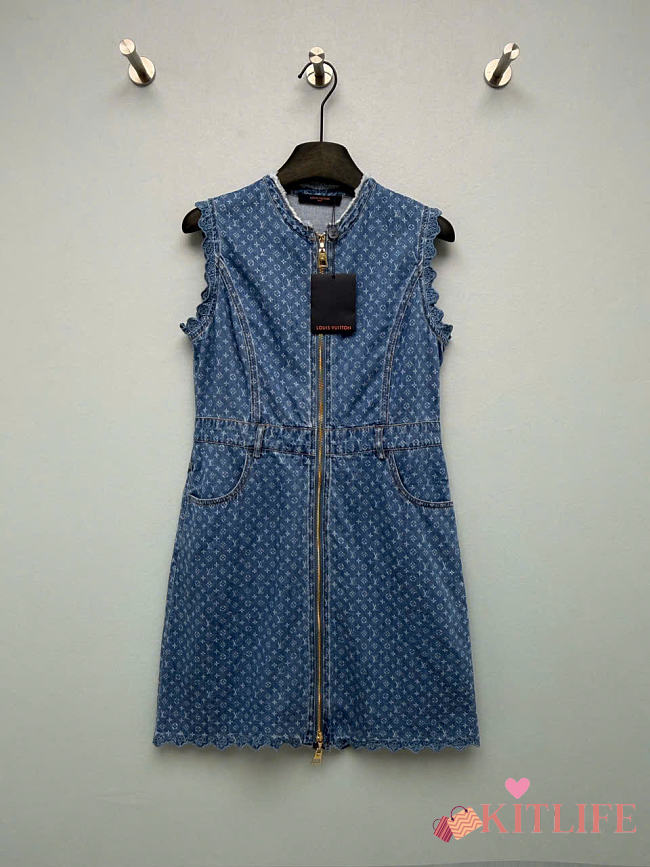 Kitlife Louis Vuitton Monogram Blue Denim Dress  - 1