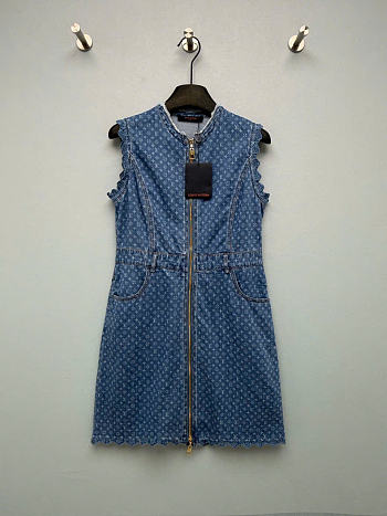 Kitlife Louis Vuitton Monogram Blue Denim Dress 