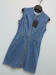 Kitlife Louis Vuitton Monogram Blue Denim Dress  - 3