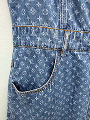 Kitlife Louis Vuitton Monogram Blue Denim Dress  - 6