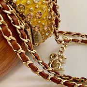 Kitlife Chanel Acorn Minaudiere Bag Wood, Strass & Gold-Tone Metal  Brown & Golden 17x7x7cm - 3