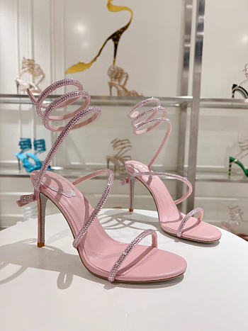 Kitlife Rene Caovilla Cleo Sandals Light Pink 100mm