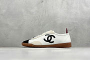 Kitlife Chanel White Calfskin Embossed Suede Womens CC Sneakers  - 1