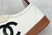 Kitlife Chanel White Calfskin Embossed Suede Womens CC Sneakers  - 2